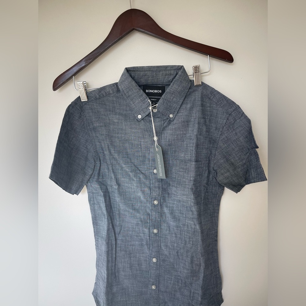 Men’s Bonobo XS Grey Shirt Tailored Fit NWT